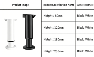 YOYOW Modern Iron Adjustable Telescopic Heavy Duty T Shape Strong Cabinet <b>Legs</b> Easy Installation Bedroom Furniture <b>Sofa</b> Coffee - Product Image 3