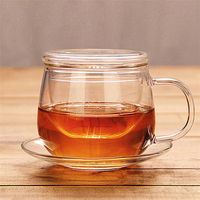 Tasse à thé Cha Hai de 250 ml, petite, classique, écologique, en verre transparent, pour le thé Gong Dao Bei, le thé Kung Fu, le lait