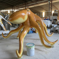Sculpture géante grandeur nature en résine plastique fibre de verre de haute qualité, représentant un dauphin, un requin ou un pieuvre, pour parc moderne, à vendre.