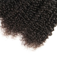 Extensions de cheveux brésiliens d'usine, couleur 1B, cheveux bouclés Jerry, double trame, cheveux humains, type rideau