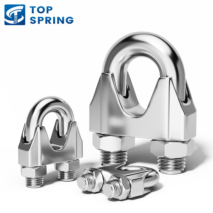 Polished Stainless Steel U-Bolt Wire Rope Clip Metric System Marine Hardware Tools for Lifting & Fastening Wire Rope