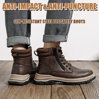 Bottes de travail extensibles à embout d'acier, imperméables, anti-perforation, semelle intermédiaire antidérapante, chaussures de sécurité pour la construction et l'usine