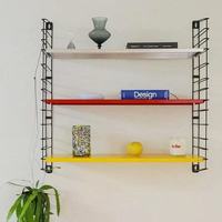 Étagère murale en gros, style Mondrian moderne, étagère murale en métal colorée, rangement mural flottant réglable