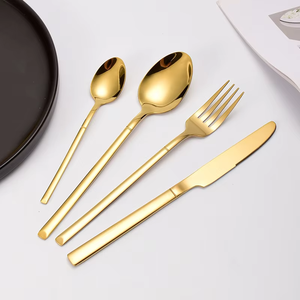Stainless Steel Knife Fork Spoon <b>Flatware</b> <b>Set</b> Hotel Restaurant Cutlery Thick Handle Metal Gold Cutlery <b>Set</b> for Wedding - Product Image 2