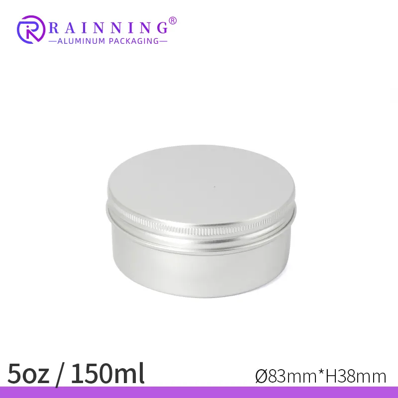 5ml 10ml 20ml 30ml 50ml 60ml 80ml 100ml 150ml 200ml 50g Round Aluminum Cosmetic Tin Containers Aluminum Tin Jar with Screw Top