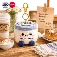 Jouets en peluche personnalisés mignons, animaux en peluche doux, poupées, porte-clés en peluche OEM ODM, série Boulangerie, Fromage Crémeux pour enfants, bébés, décoration