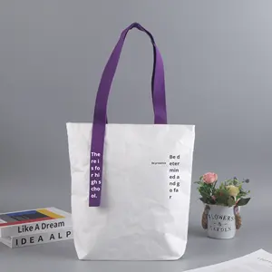 <span class=keywords><strong>Bolsa</strong></span> de Papel Dupont con Logotipo Impreso Personalizado, Bolso de Mano Plegable Retro, <span class=keywords><strong>Bolsa</strong></span> de Mano Lavable con Forro de Lona, Publicitaria, Ecológica, Letra No No - Product Image 3