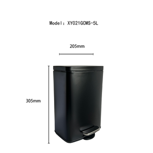 Cubo de basura de cocina de acero inoxidable de cierre suave de forma Rectangular grande de nuevo diseño Cubo de almacenamiento de basura de Pedal de pie interior/exterior - Product Image 2