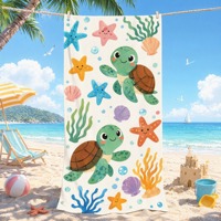 Custom Logo 100% Cotton Terry Velour Beach Towel Wholesale OEM Large Oversized Absorbent Soft Pool Hotel Resort Towel