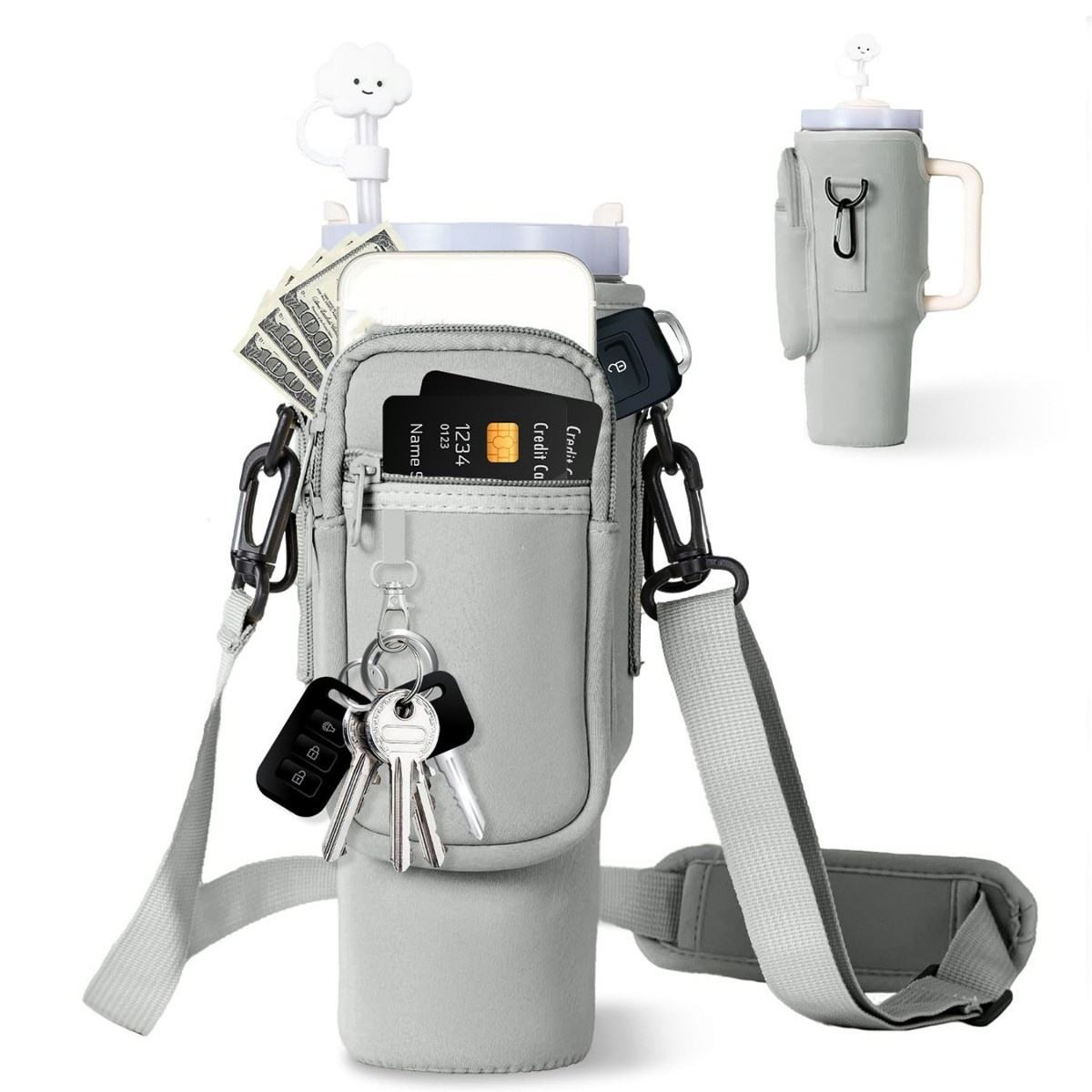 Gray (keychain + double zipper + ready stock)