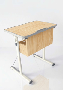 Escritorio Escolar de Diseño Moderno, Mesa para Estudiantes con Marco de Metal y MDF, Borde de Silicona de Seguridad, Muebles para Aula y Hotel - Product Image 5