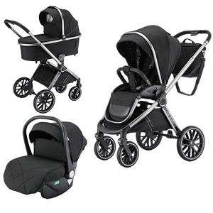 Poussette bébé 3 en 1 OEM, nouvelle, haute, avec siège <span class=keywords><strong>auto</strong></span>, légère, pour nouveau-né, antichoc, confortable, chariot pour bébé - Product Image 2