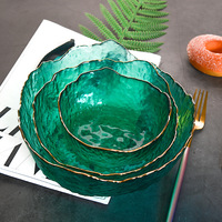 Bol à salade et à fruits en verre coloré, style nordique, tailles personnalisées, formes classiques et irrégulières, compatible micro-ondes et lave-vaisselle, vente en gros à prix réduit