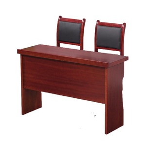 Middle Table Conference Table Solid Wood Veneer Long Table Meeting Room Office Training Desk Chair <b>Set</b> - Product Image 4