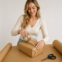Papier d'emballage kraft de style Instagram de qualité supérieure, résistant aux déchirures, découpe personnalisable, enroulé pour l'emballage floral et cadeaux