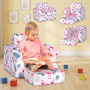 Tender <b>Playful</b> OEM/ODM Factory High Quality Foam Kids Couch Soft 2-in-1 Convertible Toddler Couch Foldable Kids <b>Sofa</b> Lounger - Product Image 1