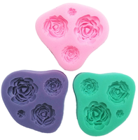 Grand moule en silicone 3D Mini Licorne Fleur Moule en silicone pour chocolat Flip Sugar Cake Décoration Moule de cuisson pour fabrication de bougies