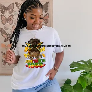 1865 Juneteenth Flower African American Messy Woman Designs DIY Dream But Stay Woke DTF Transfer Stickers para camisetas Bolsas - Product Image 3