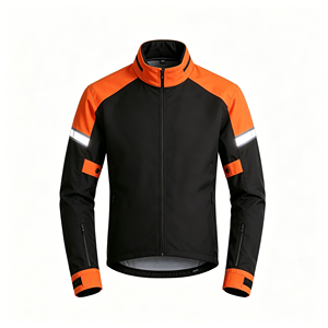 Veste de moto réfléchissante haute visibilité |   Veste de sécurité imperméable et rembourrée pour la patrouille routière - Product Image 1