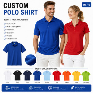 Polo Personalizado con Logotipo, 200G, para Hombre y Mujer, 100% Poliéster, Secado Rápido, Transpirable, Uniforme de Golf, Venta al Por Mayor, Azul Rey - Product Image 1