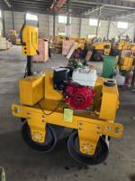 Compacteur manuel diesel à double rouleau de 550 kg - Petit rouleau compresseur portatif pour la construction et le compactage des sols