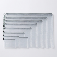 Pochette de rangement en PVC colorée multi-tailles personnalisable avec fermeture éclair en maille imperméable pour jeux de société, puzzles et maquillage