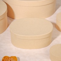 Boîte cadeau ovale en papier kraft biodégradable pour boulangerie et pâtisserie