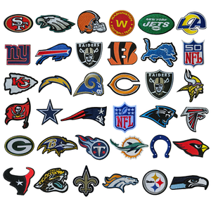 Parches Bordados con Logotipo de Equipos de la <span class=keywords><strong>NFL</strong></span> con Tecnología de Pegamento Termofusible - Ampliamente Utilizados para Decorar Diversas Prendas y Mochilas - Product Image 1