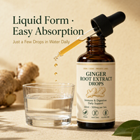 Extrait de gingembre et de curcuma liquide en gouttes, marque privée, 2 fl oz, végétalien, sans OGM, sans produits laitiers, à base de plantes, OEM/ODM, usine GMP
