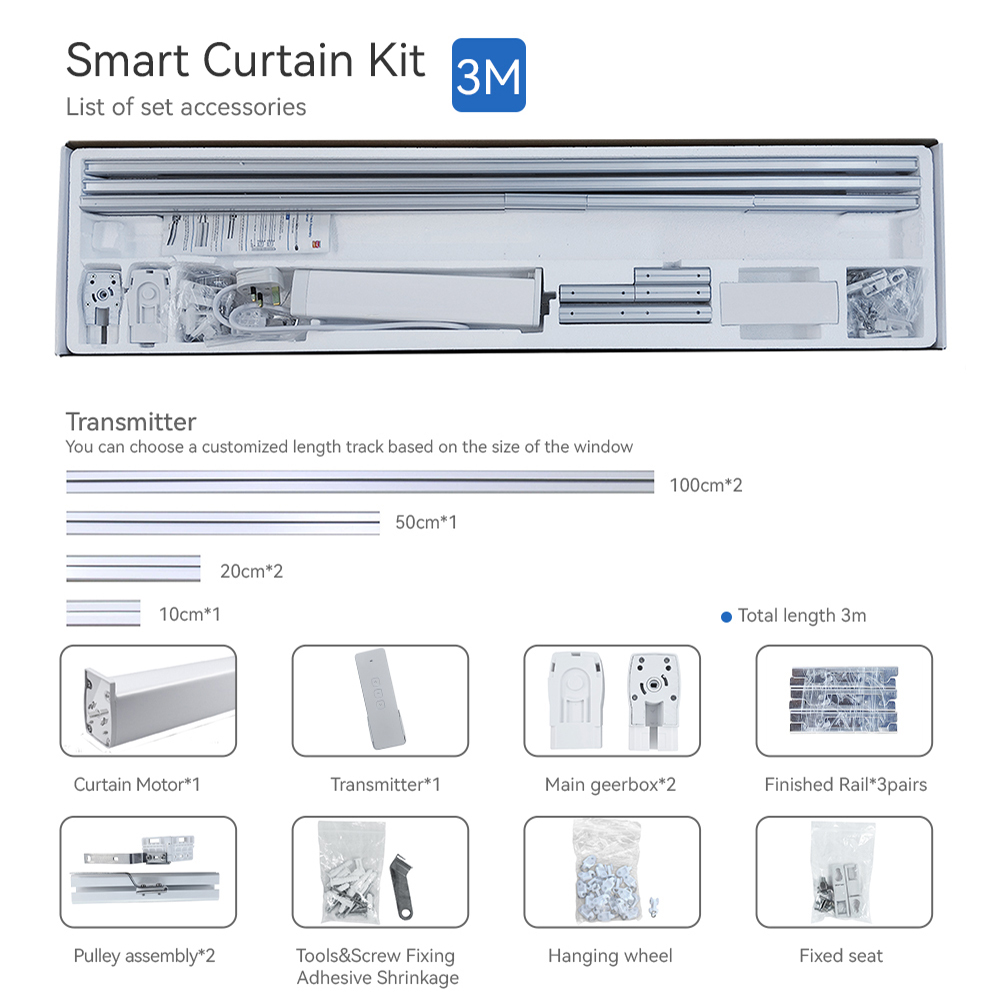 2026 Latest Tuya WIFI/Zigbee Smart Curtain Motor, Curtain Kit for Smart Home Solutions, Support Voice & One-Way Remote Control · image 3