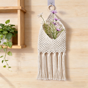 <span class=keywords><strong>Tapisserie</strong></span> murale en macramé en coton faite à la main, écologique, style bohème, avec poches <span class=keywords><strong>de</strong></span> rangement pour la décoration du salon, <span class=keywords><strong>de</strong></span> la <span class=keywords><strong>chambre</strong></span> à coucher - Product Image 3