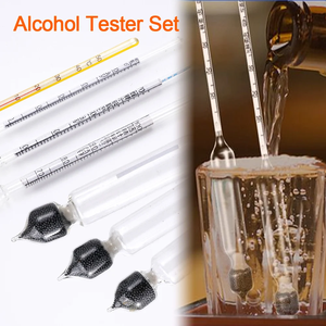Ensemble de 3 hydromètres pour alcool, 0-100 %, testeur de spiritueux distillés, outil de mesure de la gravité avec étui et tableau de conversion pour le vin et la bière - Product Image 4