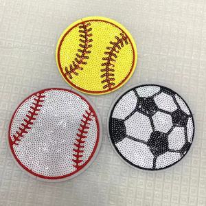 Casquette de camionneur Patchs de balle de sport à paillettes Baseball <span class=keywords><strong>Volleyball</strong></span> Soccer Softball Jour de jeu Patchs de balle à paillettes - Product Image 6