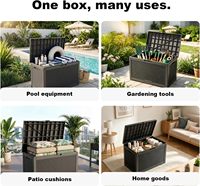 PatioZen Coffre de rangement extérieur en résine de 100 gallons, verrouillable et étanche, pour meubles et outils de jardin, noir