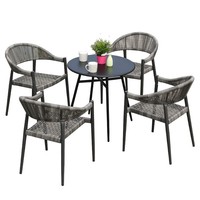 Ensemble table et chaises d'extérieur KUKA, simplicité moderne, en polyéthylène, imperméable, protection solaire, pour balcon, terrasse, jardin