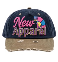 Gorra de Béisbol Personalizada Estilo Retro Vintage para Papá, con Visera Desgastada, Logotipo Bordado, Dos Tonos, Sin Estructura, de Perfil Bajo, de Algodón