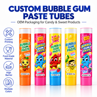 Tubes personnalisés imprimés haute barrière pour chewing-gum, en aluminium et plastique de qualité alimentaire avec bouchon à vis, pour emballage de bonbons