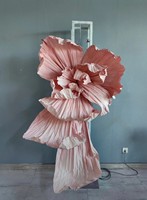 T-258 Fleurs Géantes Faites à la Main Artificielles Rouges Roses et Violettes pour Décoration de Toile de Fond de Mariage, Maison, Pièce ou Événement