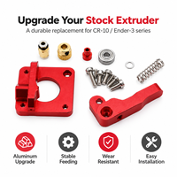 Kit d'extrudeur à engrenage unique MK8 en aluminium rouge, pièces d'imprimante 3D avec ressort de tension et bloc d'alimentation Bowden pour les séries Ender 3 CR10