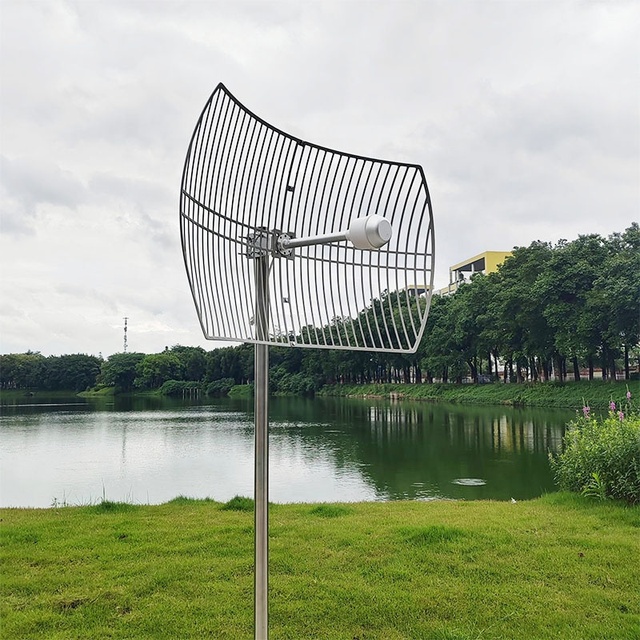 Outdoor Long Range Directional MIMO Mesh Grid Parabolic Aluminum Die Cast Antenna 2G 3G 4G 5G GSM High Gain 24dBi IP65 ISO