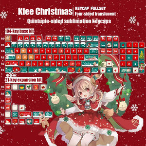 Klee Noël personnalisé Keycaps SAX Profile PBT <span class=keywords><strong>PC</strong></span> Quintuple Side Sublimation Pudding Keycap Set 125 touches - Product Image 2