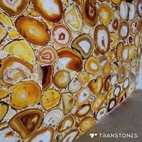 Feuille LED d'onyx rétro-éclairé en pierre d'agate naturelle de luxe pour la décoration intérieure