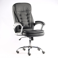 Échantillon Gratuit - Chaise de Bureau Exécutive Minimaliste en Similicuir Synthétique, Pivotante, Noire, Extensible et Rafraîchissante