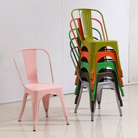 Chaises de salle à manger empilables de style industriel vintage nordique, prix d'usine moderne, cadre en métal, dossier, chaise de café