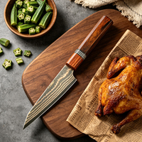 Couteau utilitaire professionnel XITUO en acier Damas cuivré pour couper la viande, les fruits et les légumes, manche octogonal en bois de rose, outil de cuisine