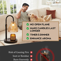 Lampe de table LED moderne avec abat-jour en verre irisé côtelé, lampe de chevet réglable en métal noir, veilleuse à intensité variable pour chambre à coucher