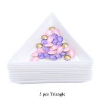 Triangle Rond En Plastique Strass Nail Art Boîte Plaque Porte-Plateau Conteneur De Stockage Bijoux Glitter Tasse Manucure Outil