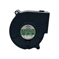 Poweryear DC7530 75x75x30mm 12V 24V ventilateur ventilateur tout-noir ventilateur roulement hydraulique moteur sans balais, débit d'air élevé pour le refroidissement du serveur