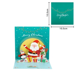 Cartes de Noël 3D en gros d'usine, cartes postales pop-up de fêtes, cartes de vœux de Noël faites à la main pour le Nouvel An - Product Image 2