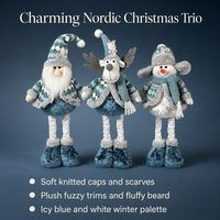 Décoration de Cheminée de Noël : Ensemble en Peluche, Arbre Givré, Neige Artificielle, Hiver Nordique, Ambiance Chaleureuse, Présentoir pour Étagère, Décoration Intérieure